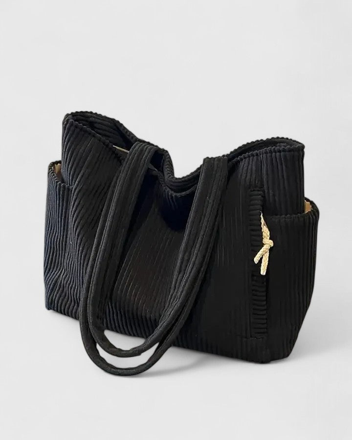 Ribbed Tote Bag | Luxurious Design with Cord Detail | Perfect for Everyday Use | Durable and Stylish