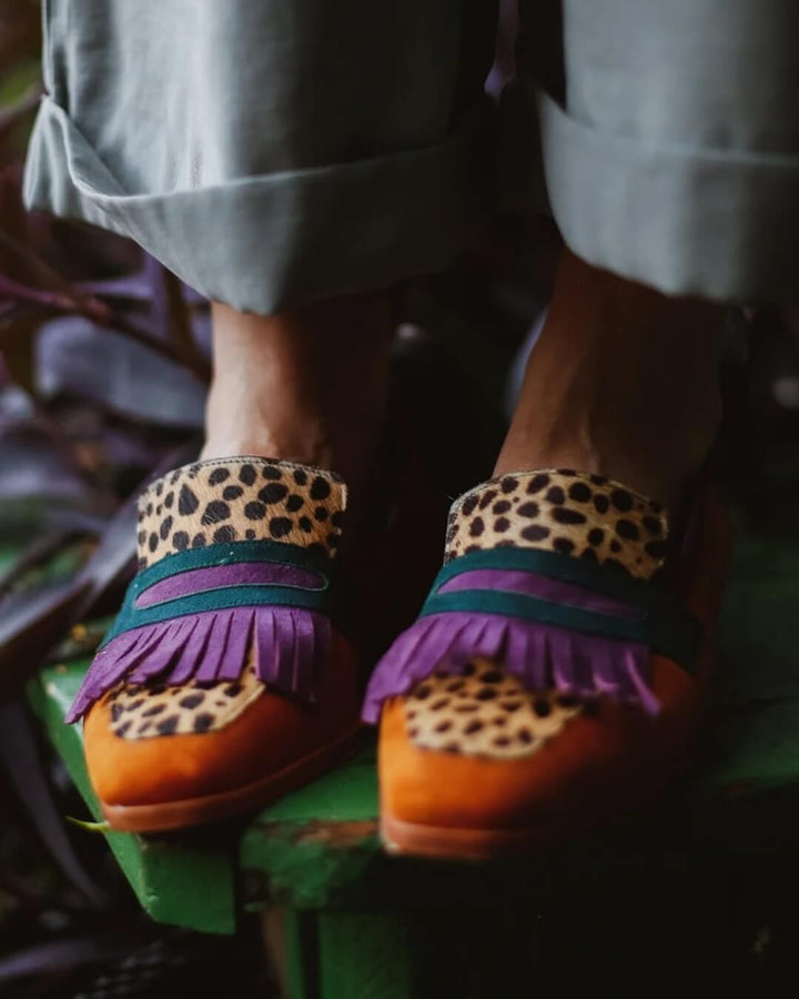 Loafer Shoes | Fringed Design | Eye-Catching Animal Print | Comfortable and Versatile Footwear