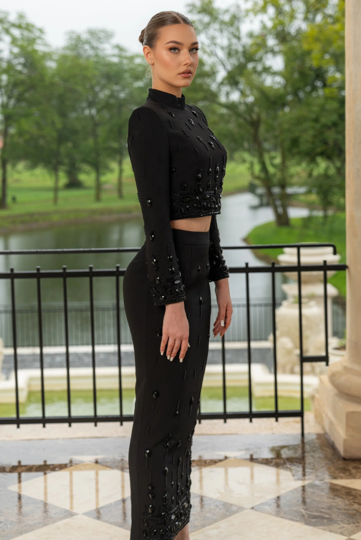 Maxi Dress Set | Elegant Black Design | Perfect for Any Occasion | Comfortable and Flattering Fit