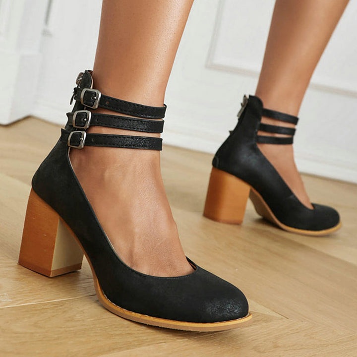 Smooth Sandals | Comfortable Ankle Strap | Supportive Thick Heel | Versatile Footwear for Everyday Wear