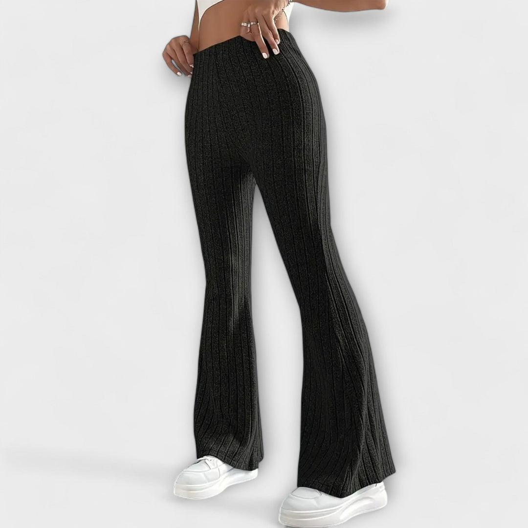 Flared Pants | High-Waisted Design | Comfortable Fit for All-Day Wear | Soft Cotton Blend