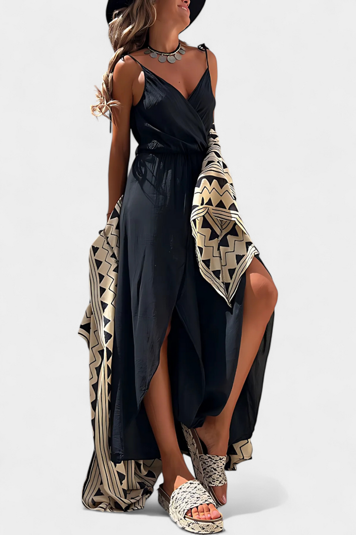 Washed Cotton Jumpsuit | Crisscross Neckline | Open-Leg Design | Comfortable and Versatile Fashion Piece