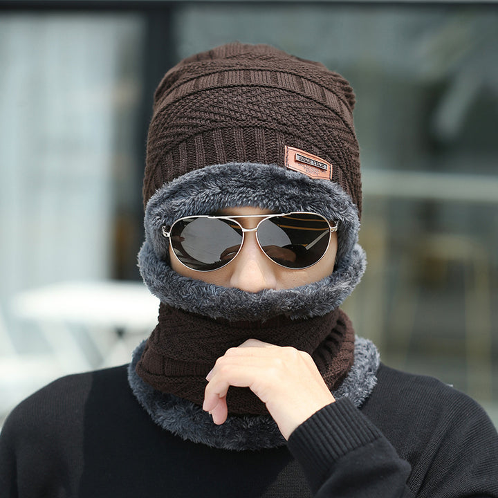 Knit winter beanie and scarf set in cozy styling