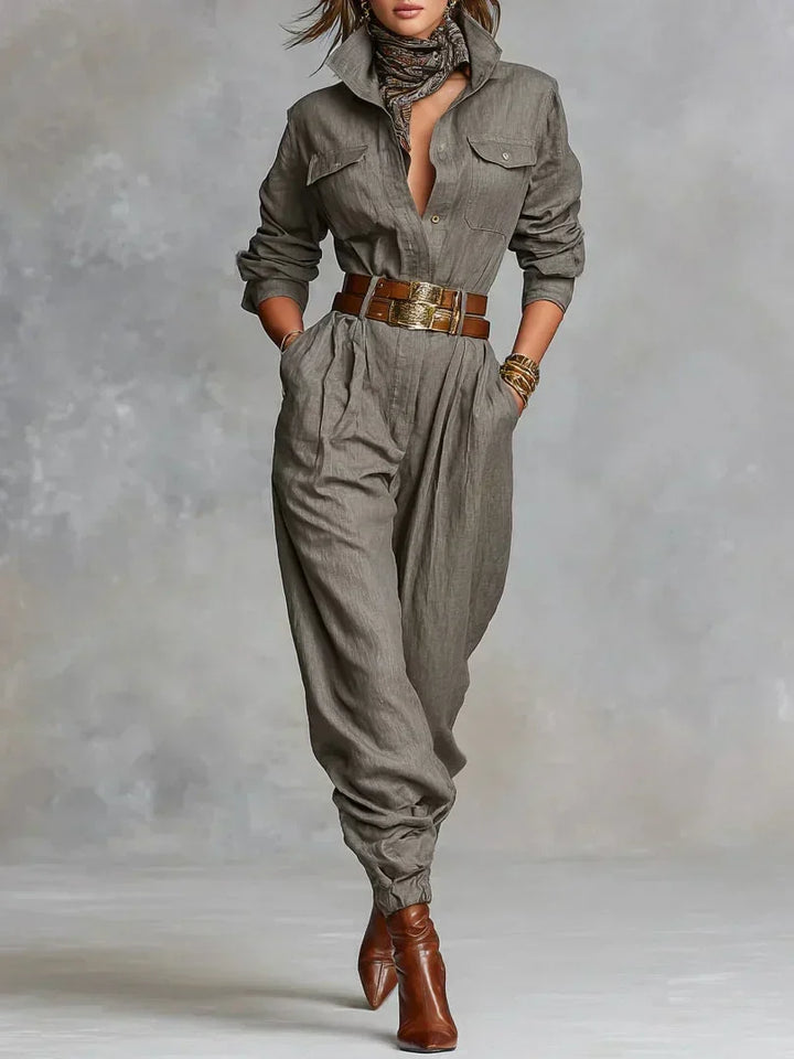 Linen-Cotton Jumpsuit | Comfortable Fit | Perfect for Casual Outings | Breathable Fabric