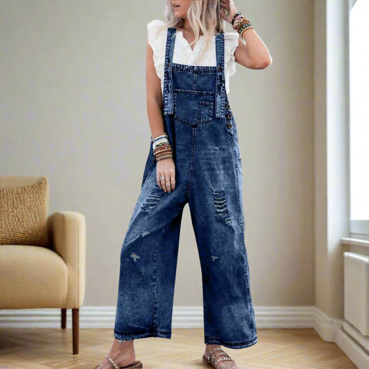 Vintage Wash Jumpsuit | Adjustable Fit | Effortless Style for Any Occasion | Soft Cotton Blend