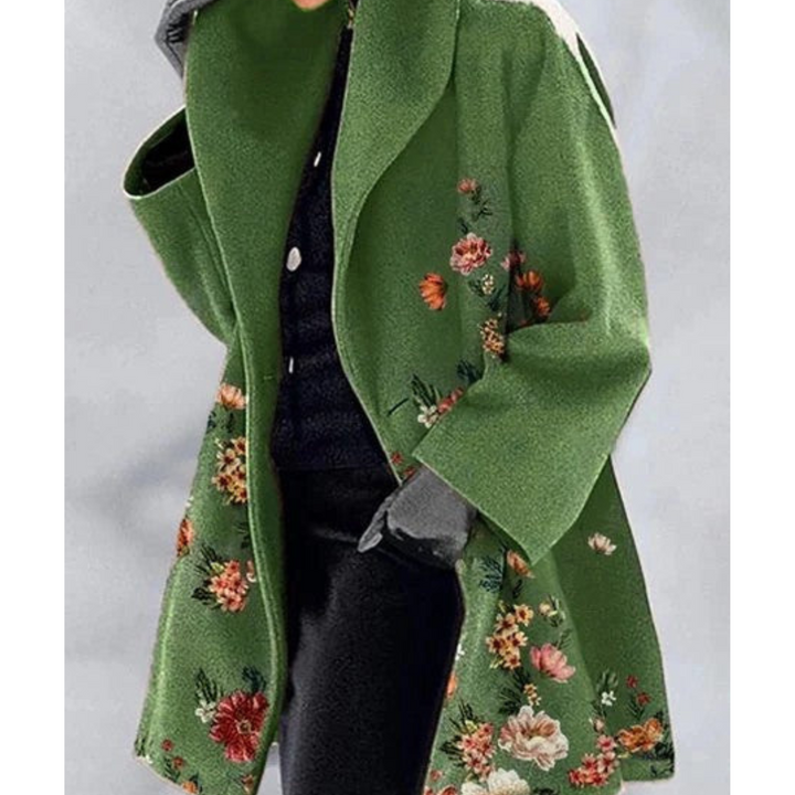 Warm Printed Winter Coat for Women | Long