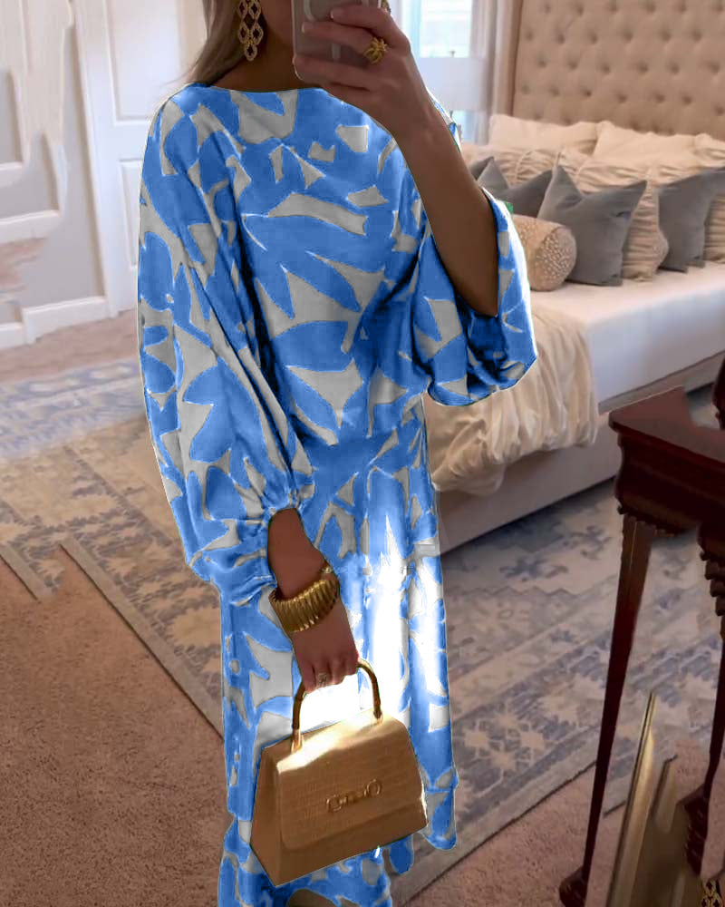 Two-Piece Printed Set | Lantern Sleeves | Comfortable and Chic | Perfect for Any Occasion