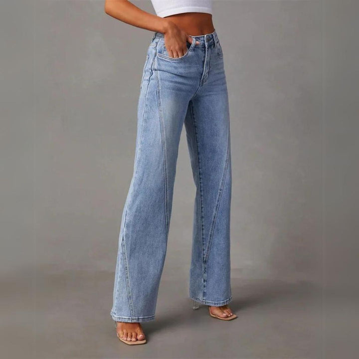 Women's casual pants | Straight leg | High waistband | Classic denim look