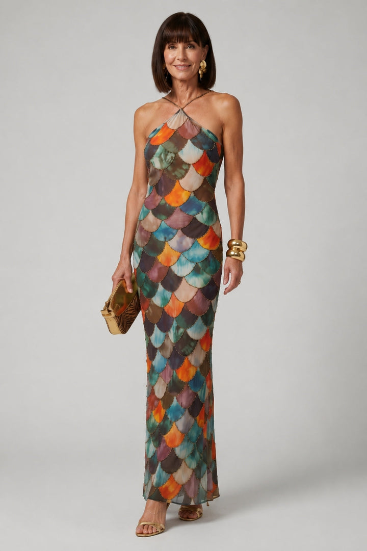 Grace | Backless Halter Maxi Dress