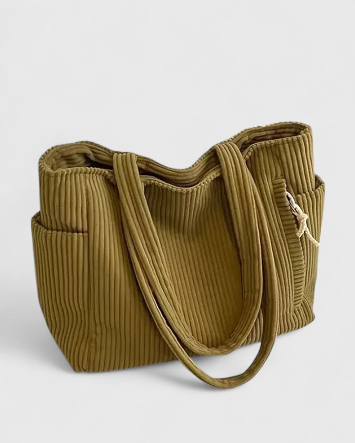 Ribbed Tote Bag | Luxurious Design with Cord Detail | Perfect for Everyday Use | Durable and Stylish