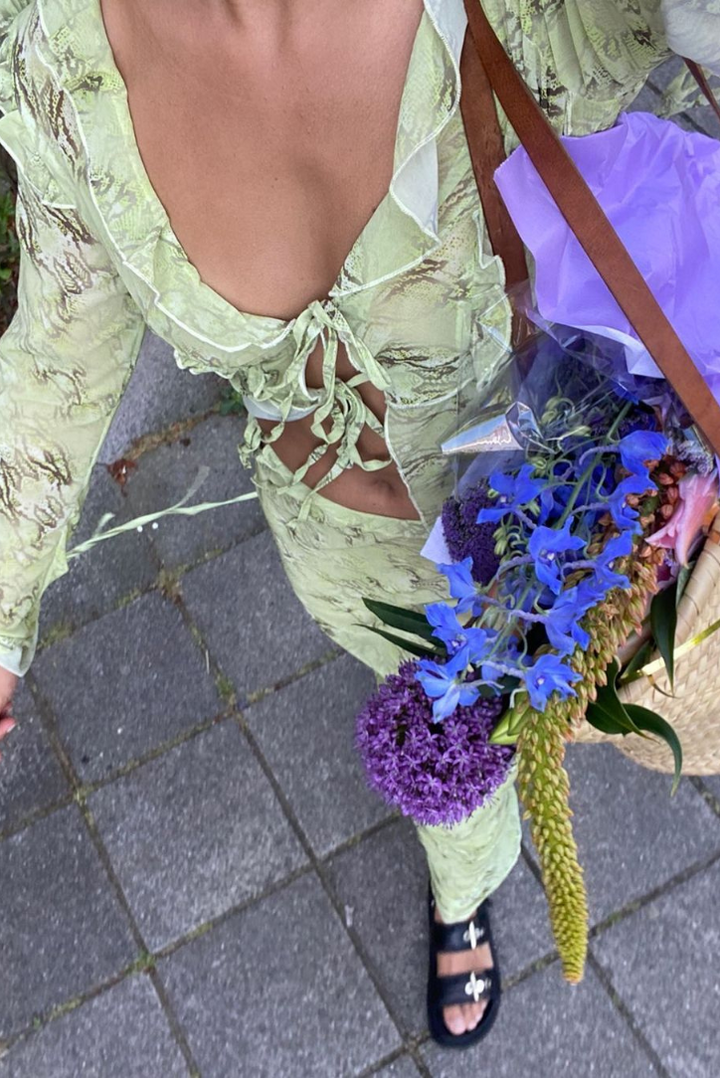 Lime Sharlene Set | Vibrant Color | Perfect for Summer Outings | Comfortable and Versatile Outfit