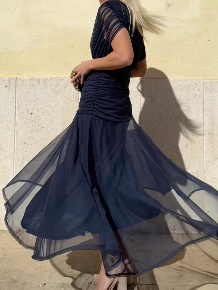 Off-The-Shoulder Midi Dress | Elegant Design | Perfect for Parties | Lightweight Fabric