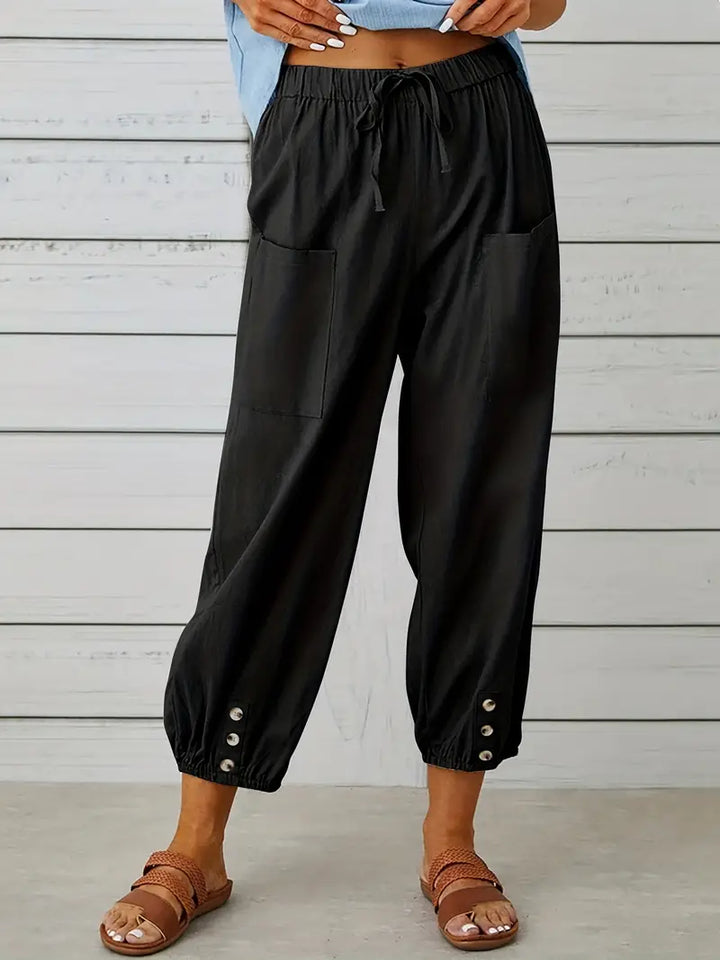 Women's Summer Pants | Drawstring Closure | Loose Fit for Comfort | Lightweight and Airy Design