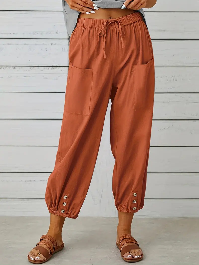 Women's Summer Pants | Drawstring Closure | Loose Fit for Comfort | Lightweight and Airy Design