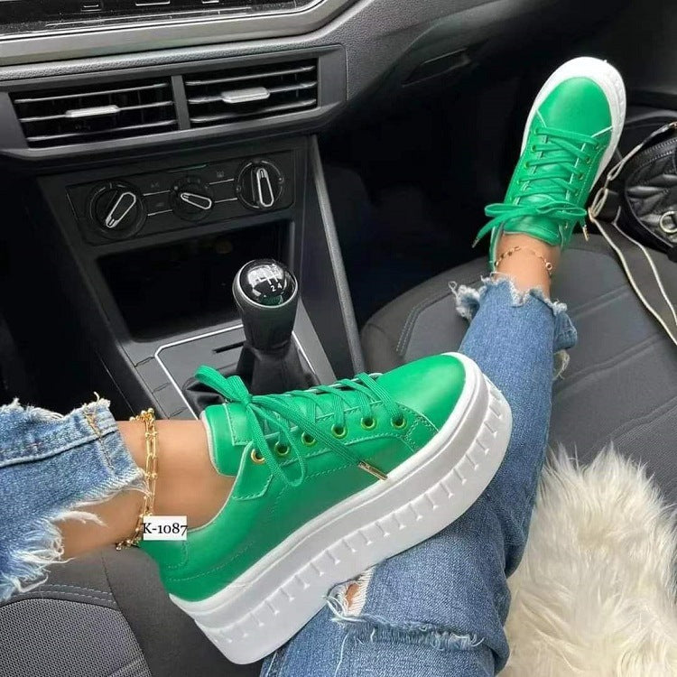 Women's chunky lace-up sneakers with cross straps