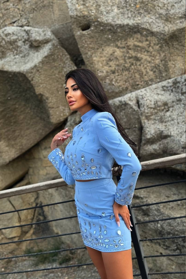 Mini Dress Set | Vibrant Blue Color | Perfect for Casual Outings | Lightweight and Comfortable Fabric
