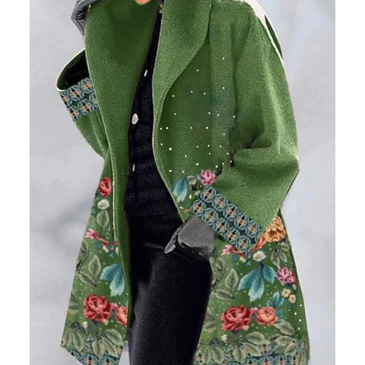Warm Printed Winter Coat for Women | Long