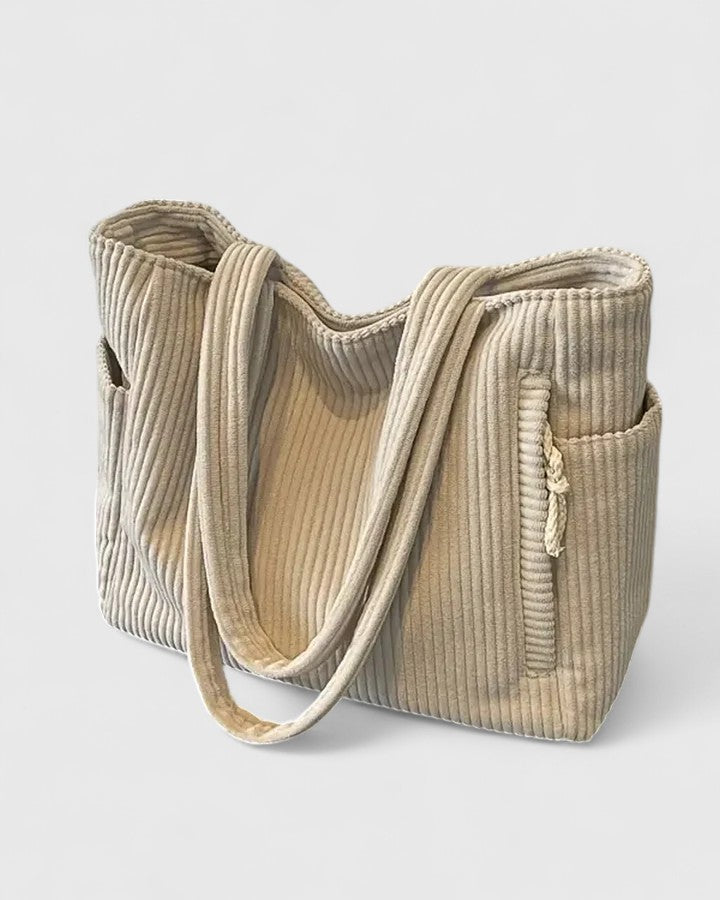 Ribbed Tote Bag | Luxurious Design with Cord Detail | Perfect for Everyday Use | Durable and Stylish