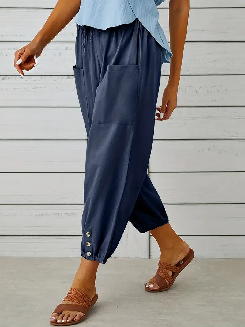 Women's Summer Pants | Drawstring | Loose Leg | Airy Look