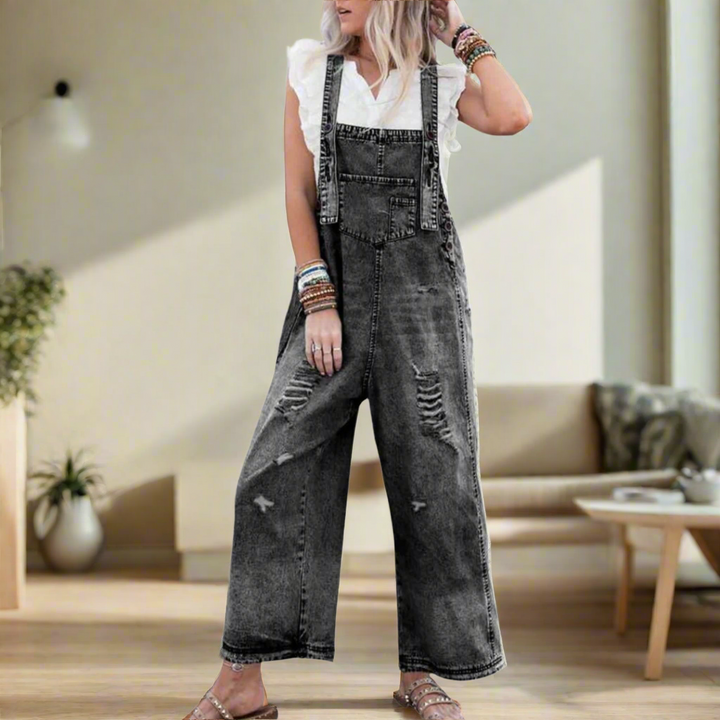 Vintage Wash Jumpsuit | Adjustable Fit | Effortless Style for Any Occasion | Soft Cotton Blend