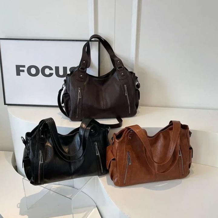 Large Capacity Shoulder Bag | Dual Zipper Design | Versatile Everyday Use | Durable Fabric