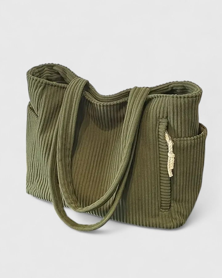 Ribbed Tote Bag | Luxurious Design with Cord Detail | Perfect for Everyday Use | Durable and Stylish