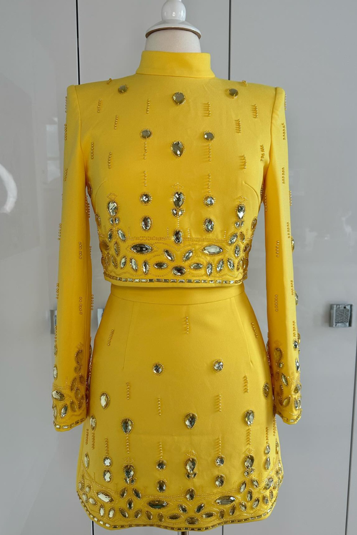 Mini Dress Set | Bright Yellow Color | Perfect for Summer Outings | Lightweight and Comfortable