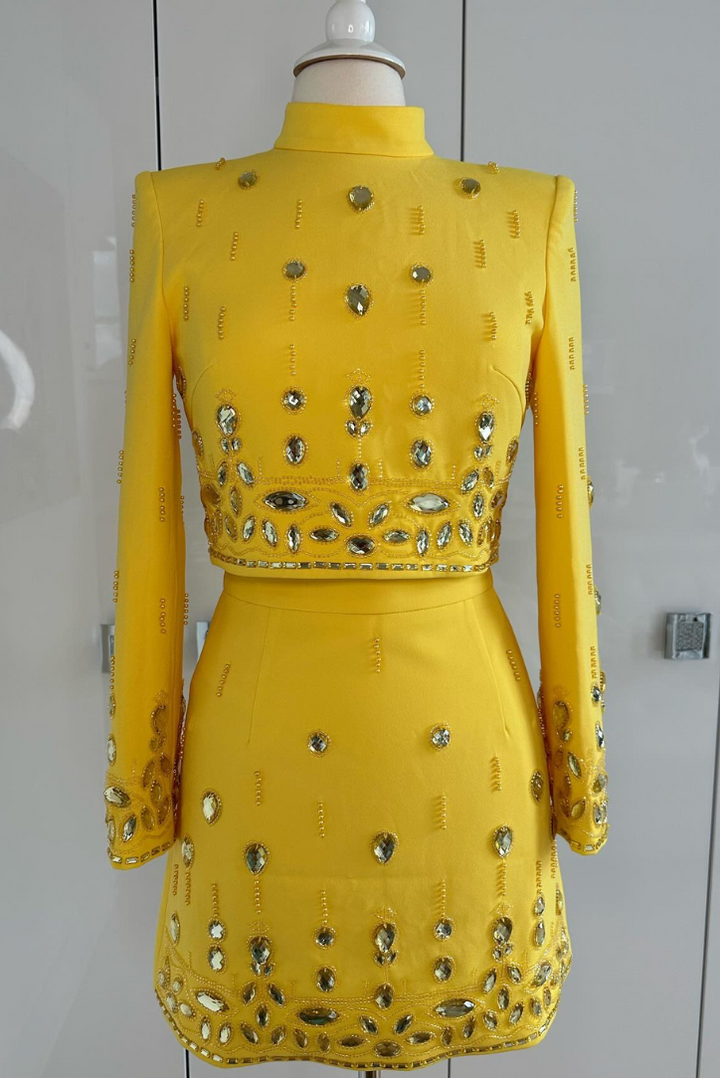 Mini Dress Set | Bright Yellow Color | Perfect for Summer Outings | Lightweight and Comfortable