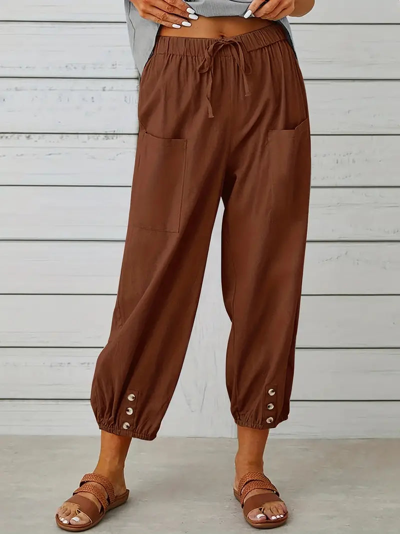 Women's Summer Pants | Drawstring Closure | Loose Fit for Comfort | Lightweight and Airy Design