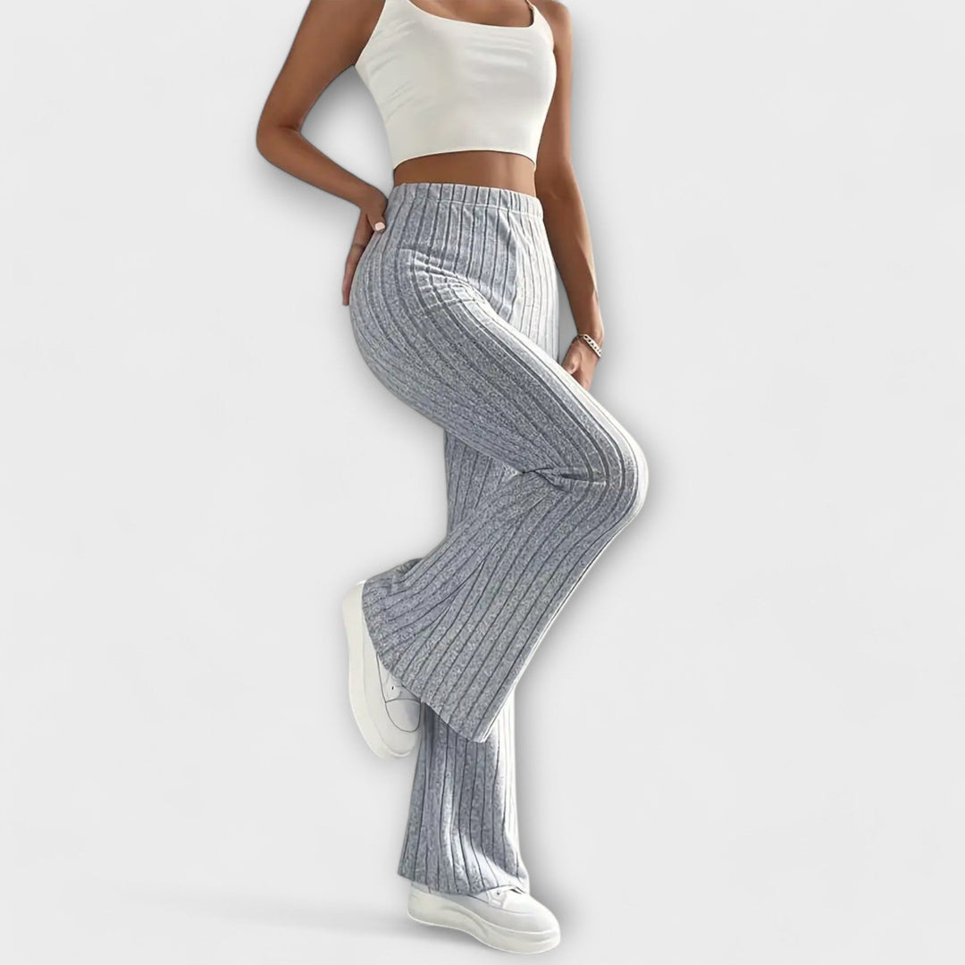 Flared Pants | High-Waisted Design | Comfortable Fit for All-Day Wear | Soft Cotton Blend