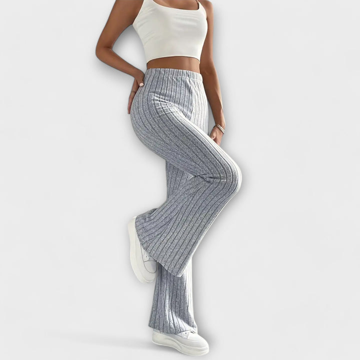 Flared Pants | High-Waisted Design | Comfortable Fit for All-Day Wear | Soft Cotton Blend
