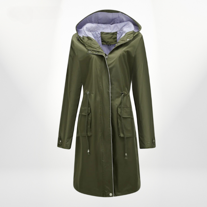 Women's trench coat with hood | Waterproof