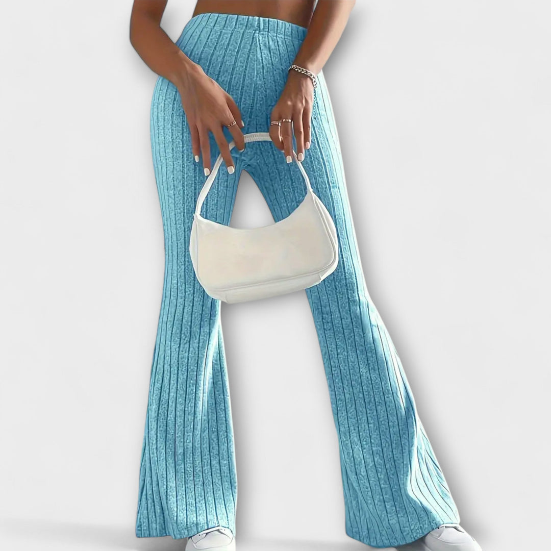Flared Pants | High-Waisted Design | Comfortable Fit for All-Day Wear | Soft Cotton Blend