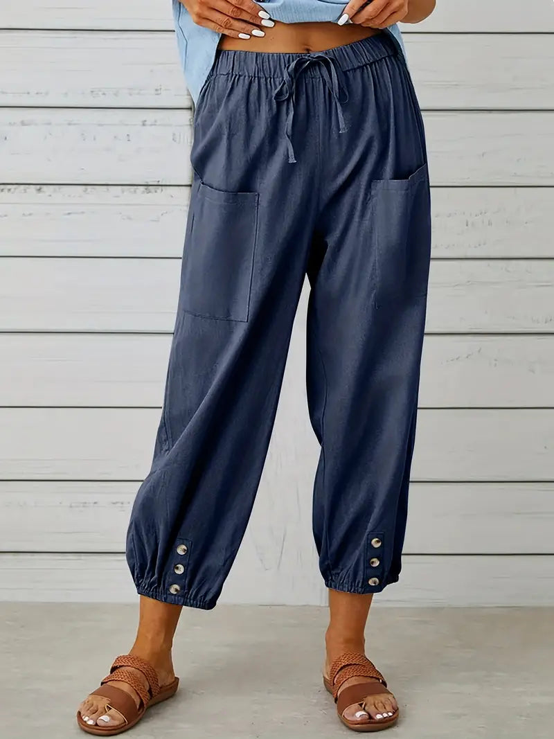 Women's Summer Pants | Drawstring | Loose Leg | Airy Look