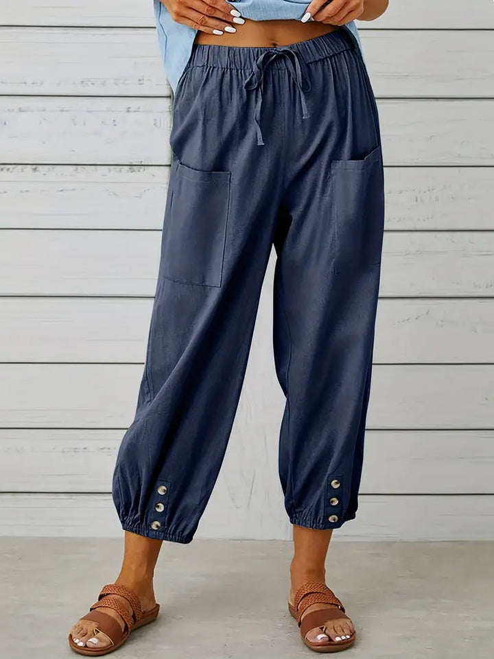 Women's Summer Pants | Drawstring Closure | Loose Fit for Comfort | Lightweight and Airy Design