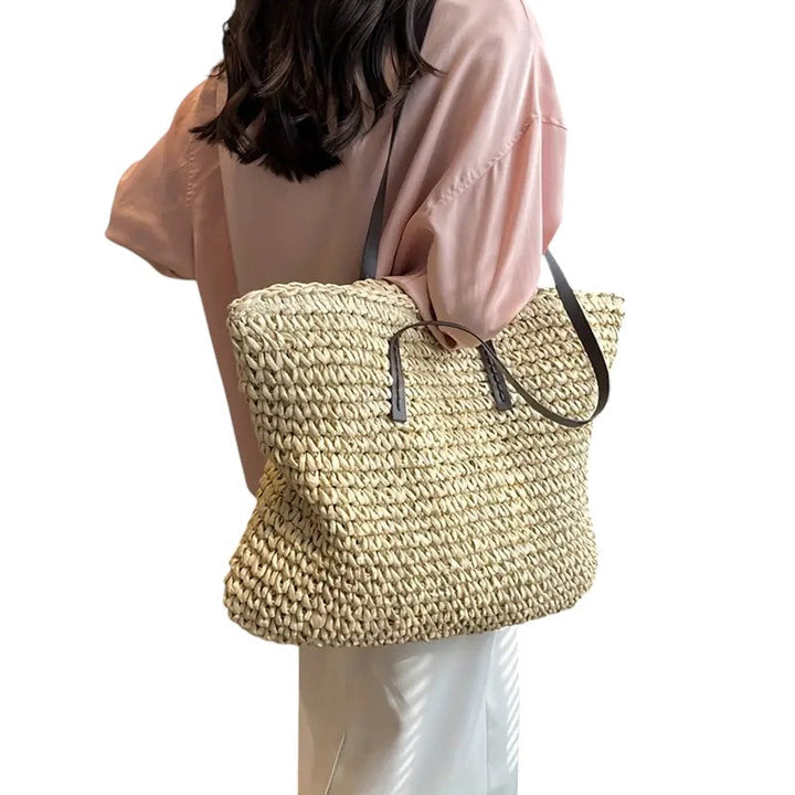 Woven Tote Bag | Spacious Design | Perfect for Shopping or Beach Days | Durable Fabric