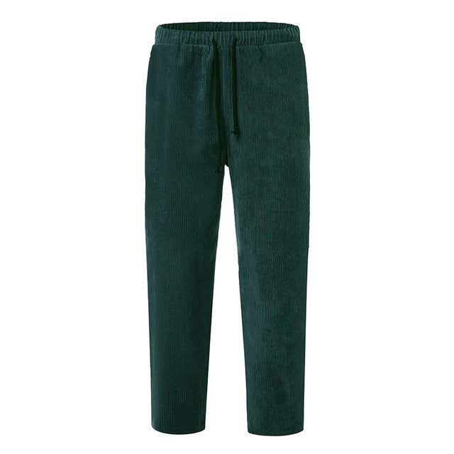 Woman wearing solid color wide leg casual pants outdoors