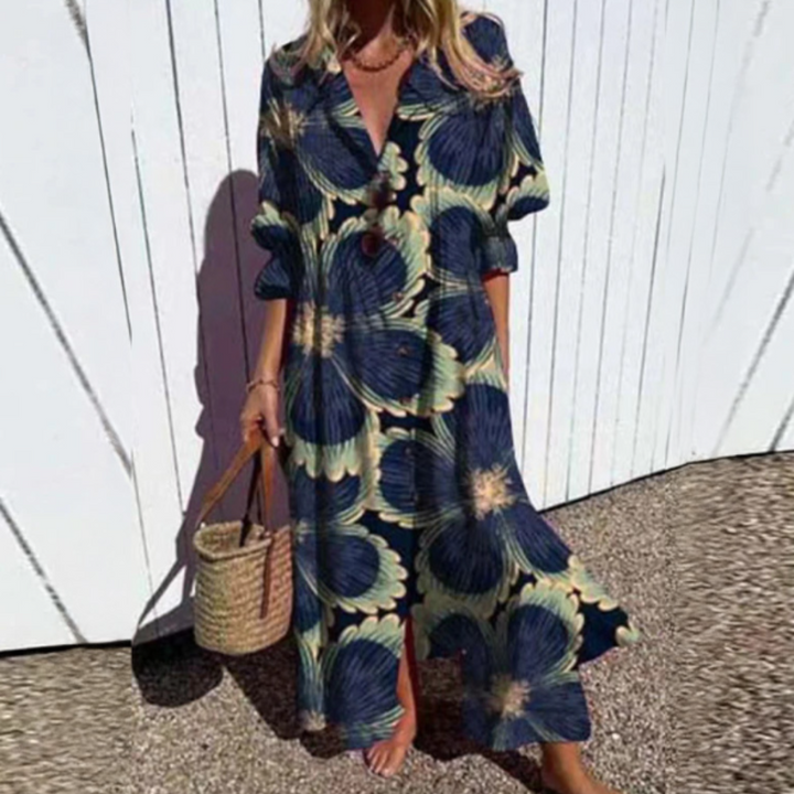 Maxi Dress | Elegant Button Design | Perfect for Any Occasion | Lightweight and Comfortable Fabric