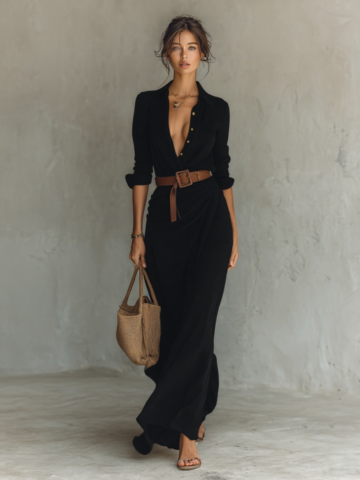 Maxi Dress | Elegant Drape Design | Perfect for Special Occasions | Lightweight and Flowing Fabric