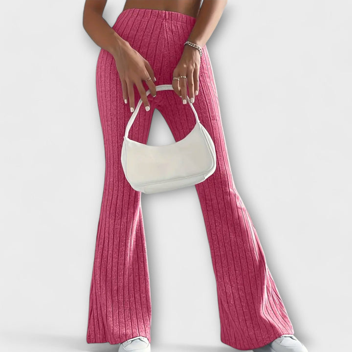 Flared Pants | High-Waisted Design | Comfortable Fit for All-Day Wear | Soft Cotton Blend
