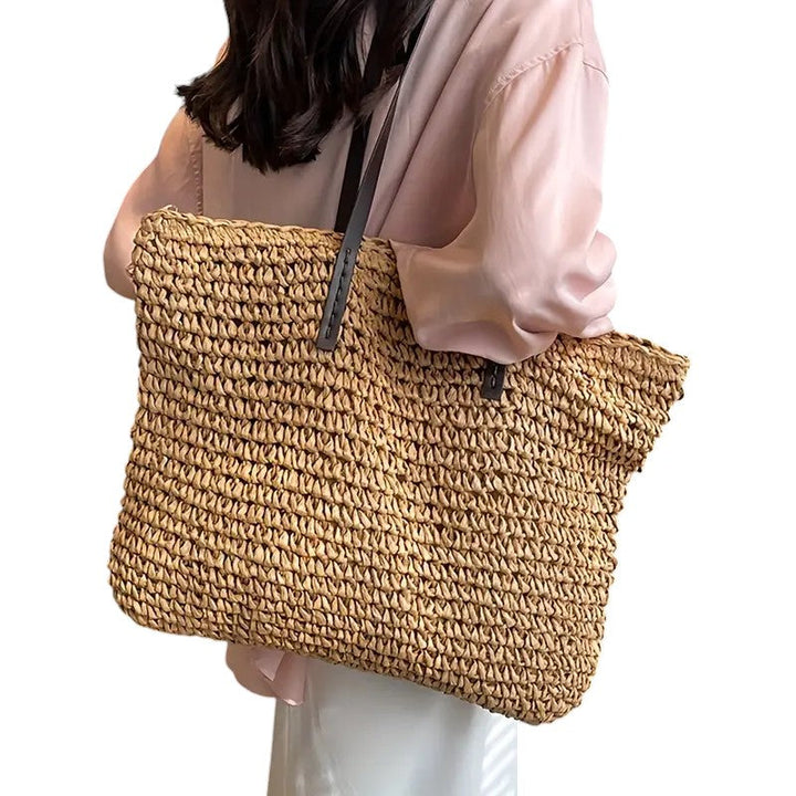 Woven Tote Bag | Spacious Design | Perfect for Shopping or Beach Days | Durable Fabric
