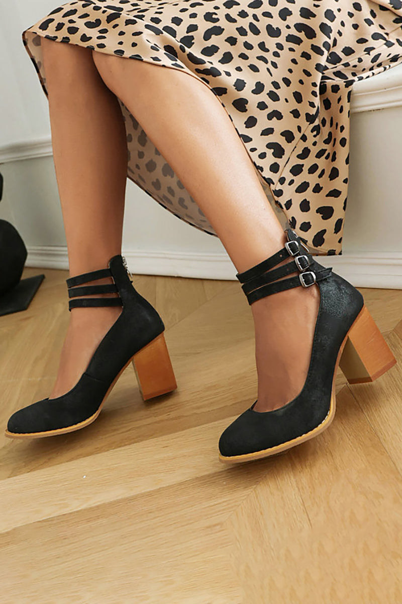 Smooth Sandals | Comfortable Ankle Strap | Supportive Thick Heel | Versatile Footwear for Everyday Wear