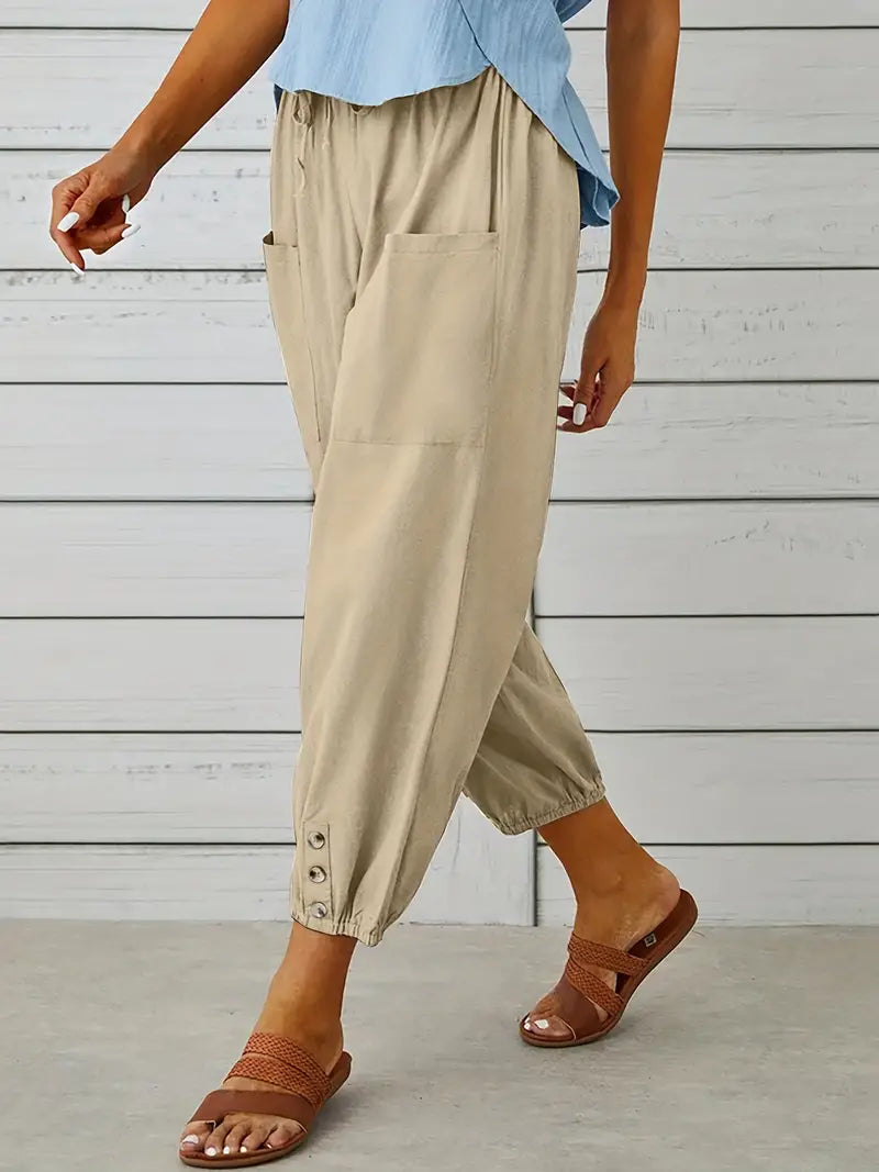 Women's Summer Pants | Drawstring Closure | Loose Fit for Comfort | Lightweight and Airy Design