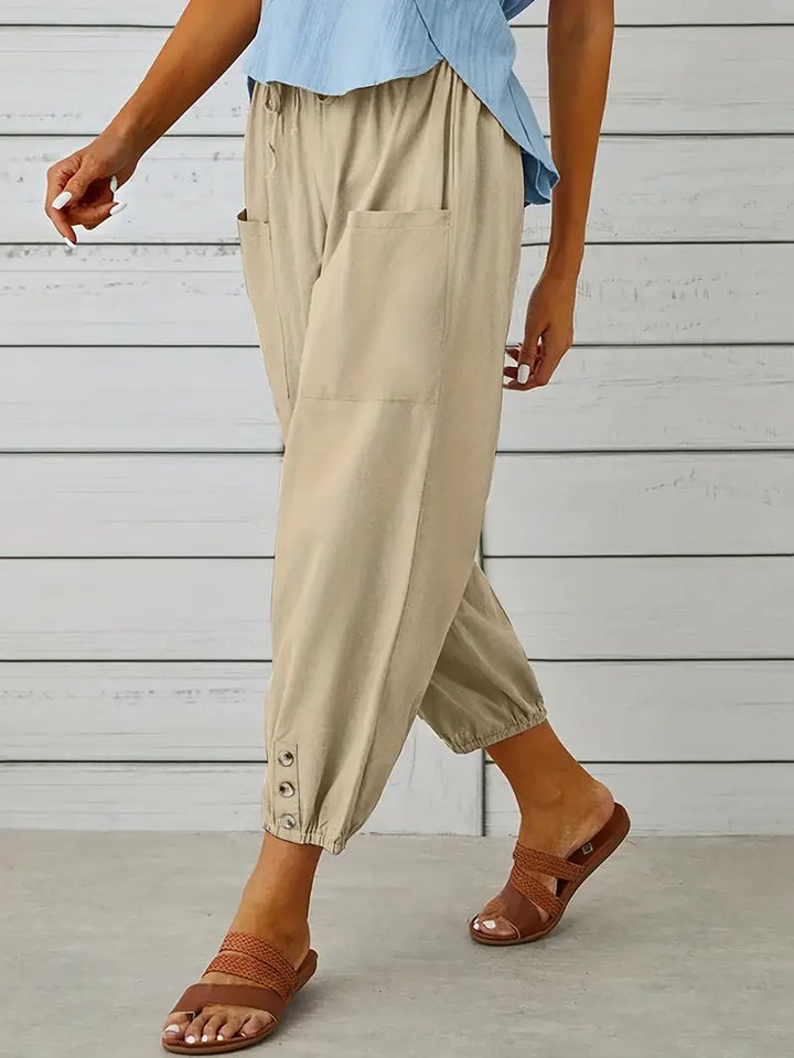 Women's Summer Pants | Drawstring Closure | Loose Fit for Comfort | Lightweight and Airy Design
