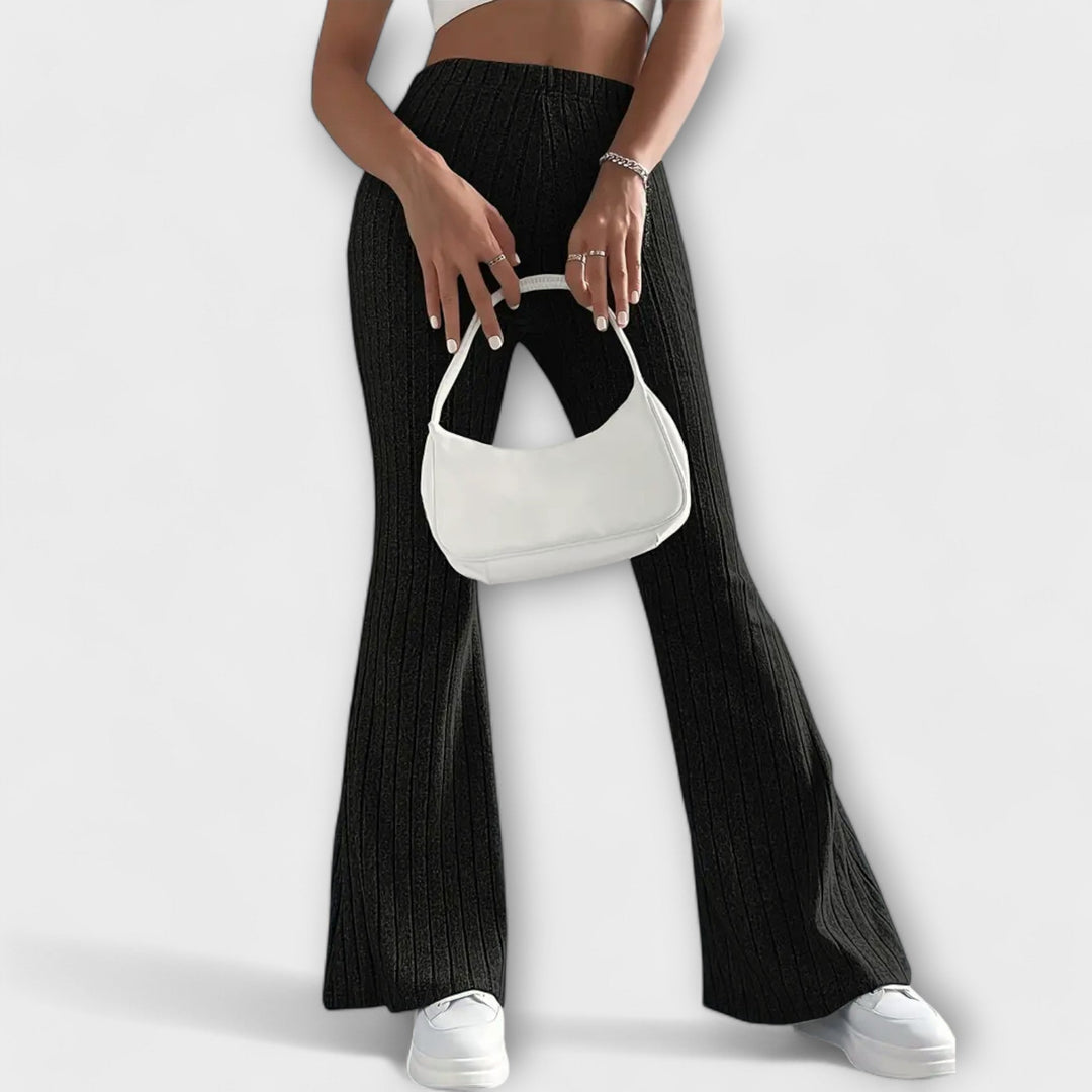 Flared Pants | High-Waisted Design | Comfortable Fit for All-Day Wear | Soft Cotton Blend