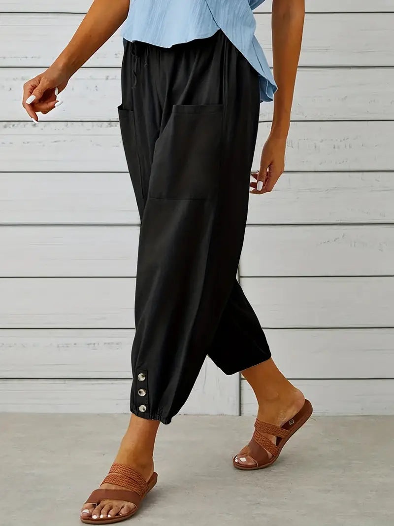 Women's Summer Pants | Drawstring | Loose Leg | Airy Look