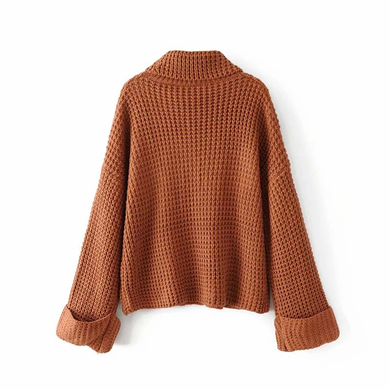 Women's cotton blend sweater in red, white and black