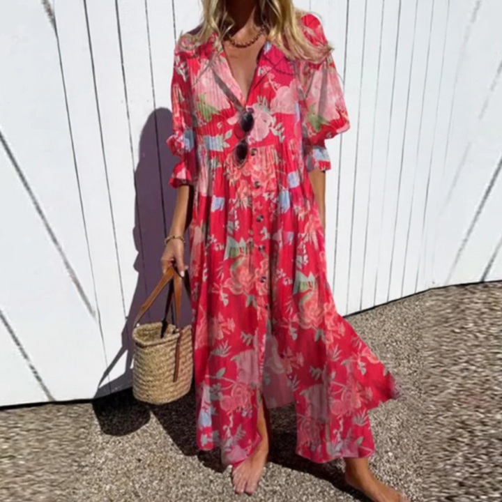 Maxi Dress | Elegant Button Design | Perfect for Any Occasion | Lightweight and Comfortable Fabric