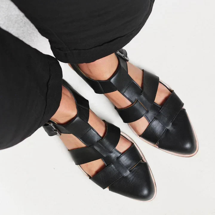 Pointy Toe Flats | Hollow Out Cross Strap Design | Comfortable Everyday Wear | Versatile Casual Style
