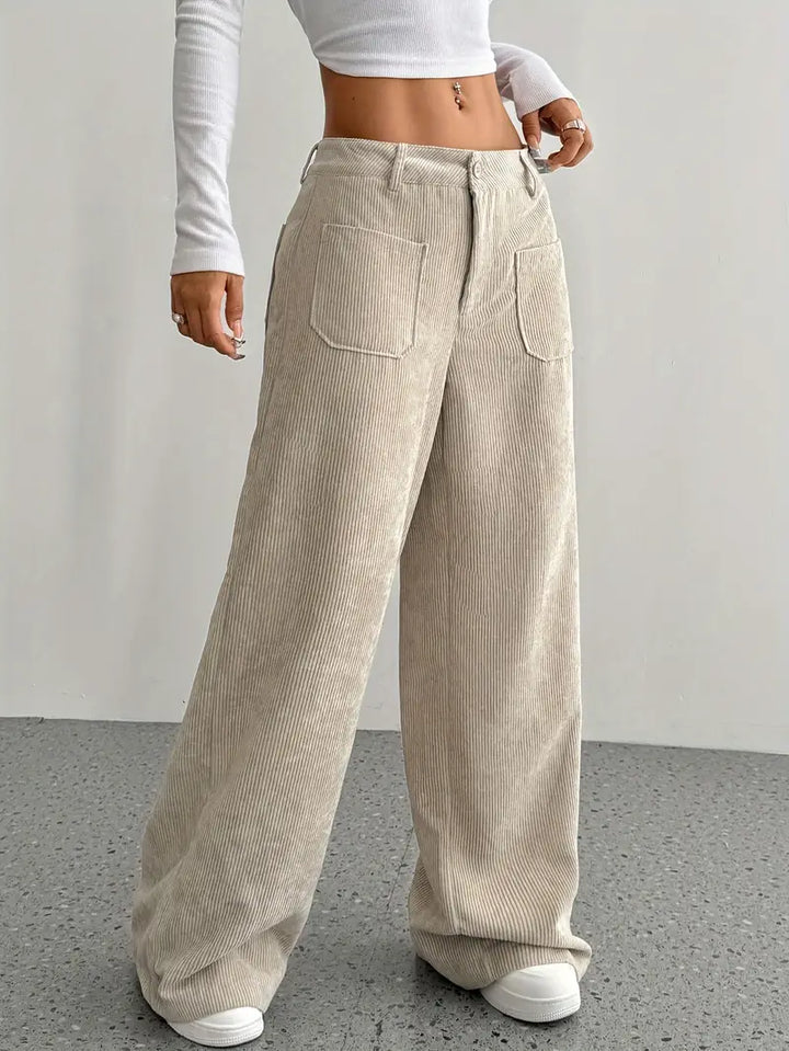 Women's High-Waisted Corduroy Pants | Wide Leg